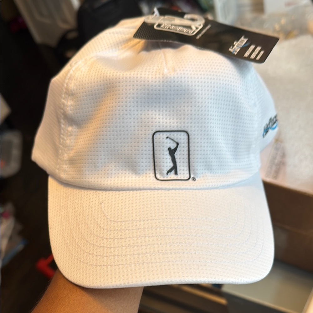 PGA Tour White Structured Golf Hat